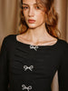 Lisa | Elegantes, plissiertes Stricktop mit Perlen