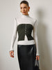 Leni | Zweiteiliges Stricktop mit Schlitz und dekorativem Besatz