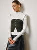 Leni | Zweiteiliges Stricktop mit Schlitz und dekorativem Besatz