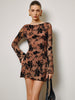 Anna | Semitransparentes Flockblumen-Kurzkleid