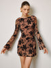 Anna | Semitransparentes Flockblumen-Kurzkleid