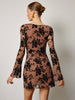 Anna | Semitransparentes Flockblumen-Kurzkleid