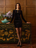 Clara | Samt Kurzkleid mit metallischen Details