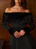 Clara | Off-Shoulder Kunstfell Kurzkleid