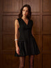 Jana | Elegantes V-Ausschnitt Wildleder-Faltenkleid