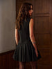 Jana | Elegantes V-Ausschnitt Wildleder-Faltenkleid