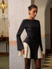 Clara | Kurzes Kleid mit Farbblock und seitlichen Falten