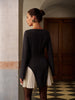 Clara | Kurzes Kleid mit Farbblock und seitlichen Falten