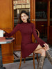 Klara | Elegantes kurzes Kleid mit Glockenärmeln und Plissee-Pullover