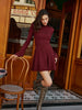 Klara | Elegantes kurzes Kleid mit Glockenärmeln und Plissee-Pullover