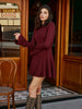 Klara | Elegantes kurzes Kleid mit Glockenärmeln und Plissee-Pullover