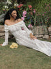 Leonie | Off-Shoulder Rüschensaum Spitzen-Maxikleid