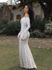 Leonie | Off-Shoulder Rüschensaum Spitzen-Maxikleid