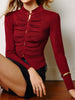 Clara | Elegante Faltenbluse mit Schlitz