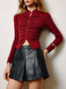 Clara | Elegante Faltenbluse mit Schlitz