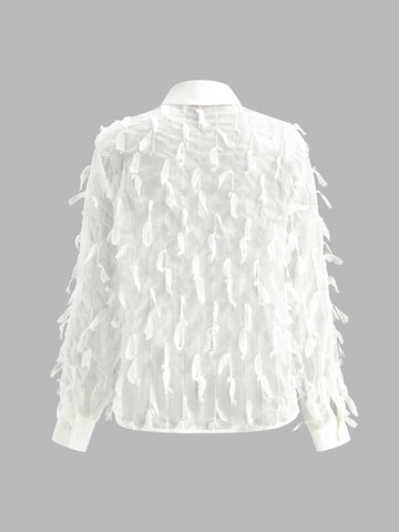 Livia | Chiffon-Tassel Poloshirt