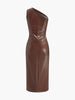 Clara | Asymmetrisches Faux-Leder Kleid mit Reißverschluss