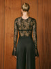 Marie | Elegantes Langarm-Spitzen-T-Shirt mit Criss Cross-Design