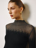 Johanna | Woll-Blend Oberteil mit transparenten Details