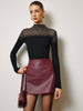 Johanna | Woll-Blend Oberteil mit transparenten Details