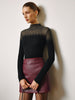 Johanna | Woll-Blend Oberteil mit transparenten Details