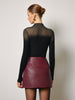 Johanna | Woll-Blend Oberteil mit transparenten Details