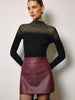 Johanna | Woll-Blend Oberteil mit transparenten Details