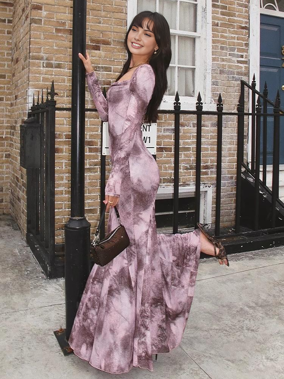 Clara | Ombre Gemustertes Fishtail Kleid