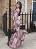 Clara | Ombre Gemustertes Fishtail Kleid