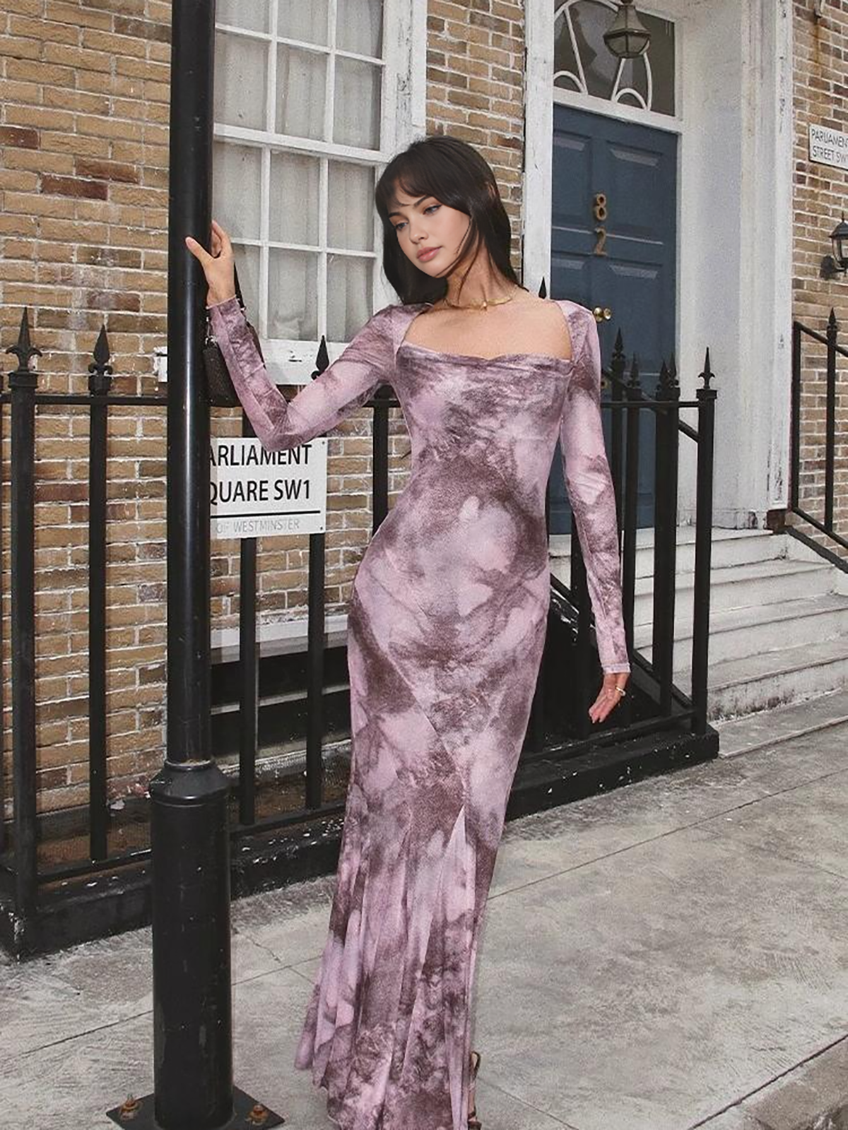 Clara | Ombre Gemustertes Fishtail Kleid