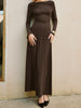 Clara | Elegantes Maxi-Kleid mit Glockenärmeln und Plissee-Details