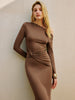 Anna | Asymmetrisches Kleid mit Rüschen aus geknotetem Jersey