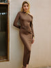 Anna | Asymmetrisches Kleid mit Rüschen aus geknotetem Jersey
