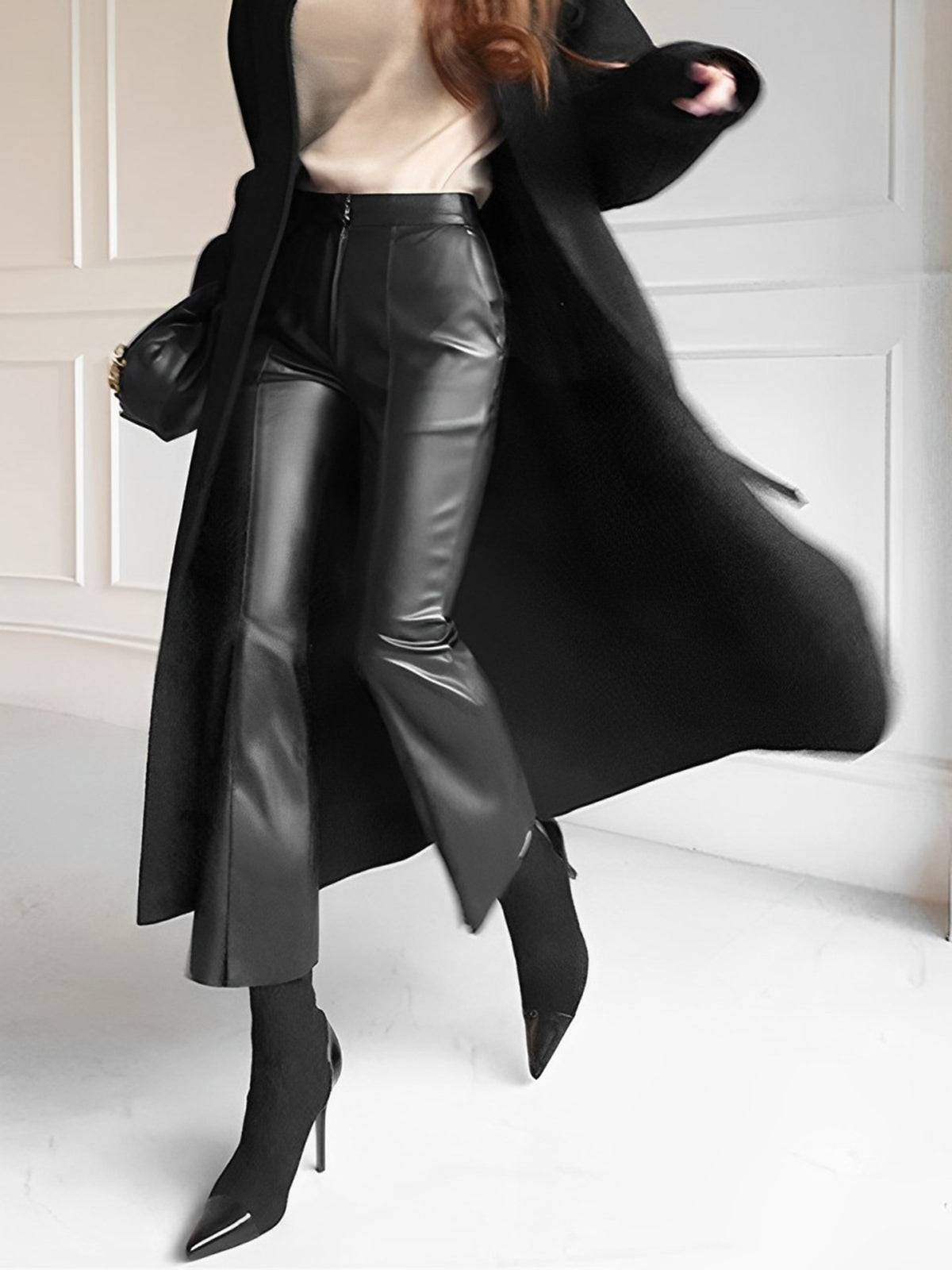 Lena | Kunstleder Skinny Cropped Hosen