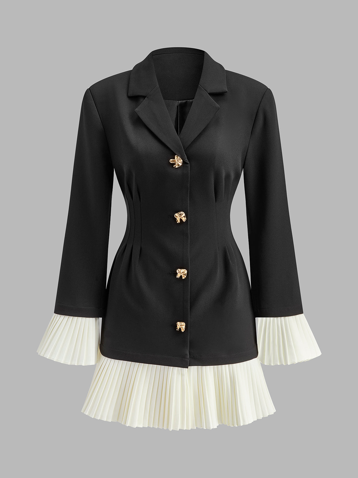 Leonie | Plissee-Kleid mit V-Ausschnitt und zwei Farben