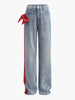 Isabella | Mid-Waist Jeans mit Schleifen-Details