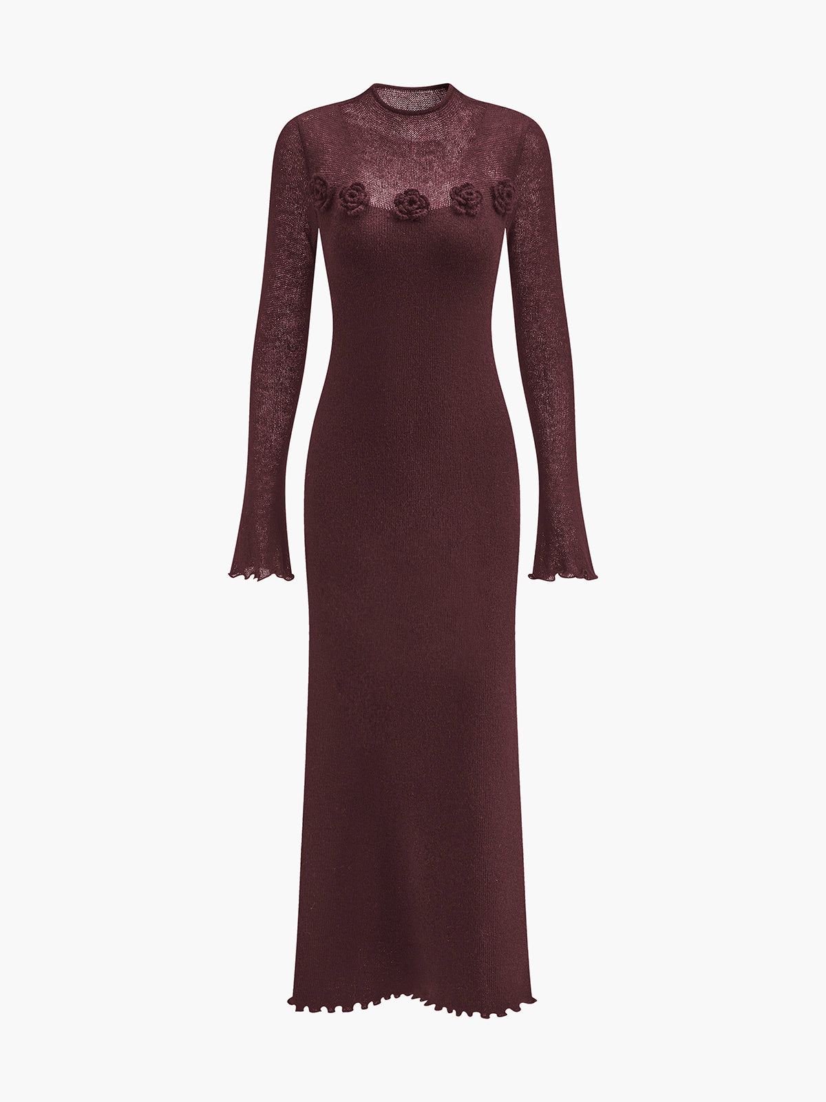 Clara | Wollmischung 3D Blumen-Latzkleid