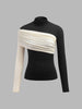 Mia | Farbblockiertes, plissiertes Jerseytop