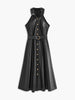 Clara | Kunstleder Kleid mit Gürtel