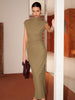 Clara | Schlankes Kleid mit Stehkragen und Cutouts