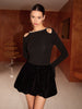 Emilia | Samtiges Cutout-Pailletten-Kleid