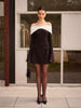 Clara | Off-Shoulder Farbblock Kleid mit Raffung