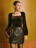 Marie | Elegantes Samt-Top mit quadratischem Ausschnitt