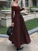 Charlotte | Stilvolles schulterfreies Maxikleid mit gekreuzten Schultern