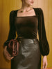Marie | Elegantes Samt-Top mit quadratischem Ausschnitt