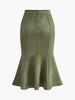 Clara | Eleganter Mid-Waist Wildleder Faltenrock