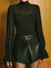 Clara | Chiffon-Faltenbluse mit Krawatte