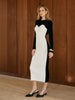 Clara | Elegantes Strickkleid mit Farbblockdesign