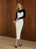 Clara | Elegantes Strickkleid mit Farbblockdesign