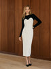 Clara | Elegantes Strickkleid mit Farbblockdesign